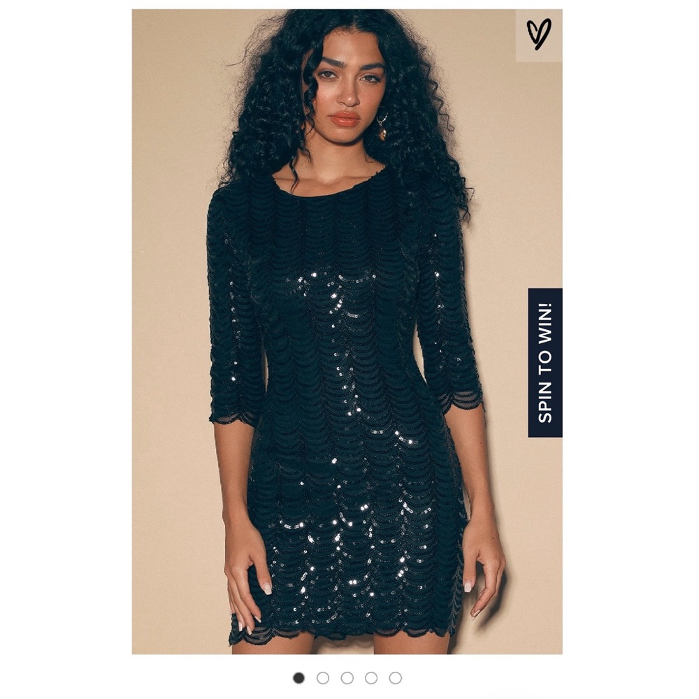 Lulu’s Black Sequin Bodycon Dress